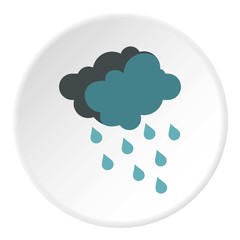 Cloud with rain icon. Flat illustration of cloud with rain vector icon for web