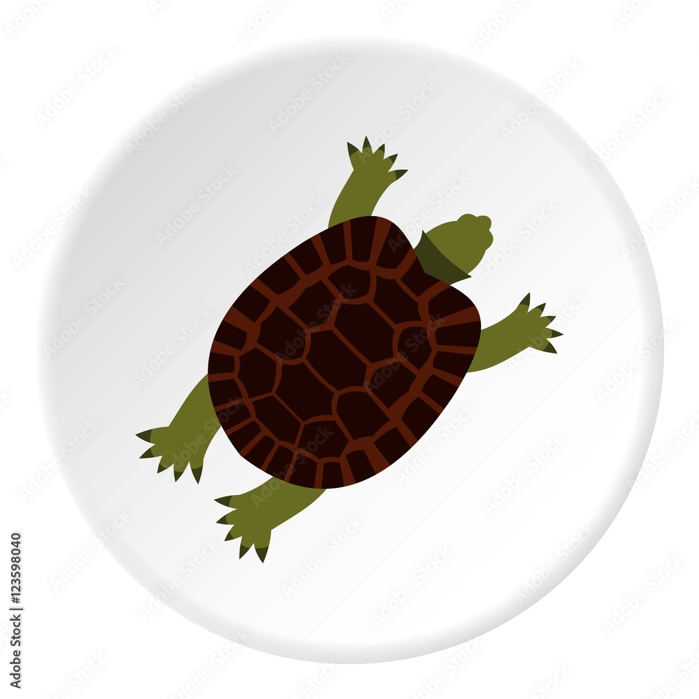 Poster turtle icon. flat illustration of turtle vector icon for web