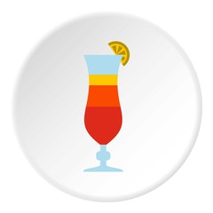 Fruit cocktail icon. Flat illustration of fruit cocktail vector icon for web