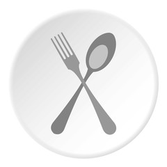 Spoon and fork icon. Flat illustration of spoon and fork vector icon for web
