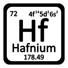 Periodic table element hafnium icon.