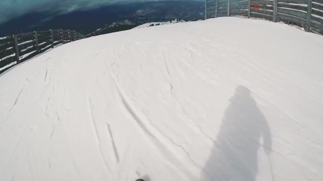 descente à ski point de vue skieur
