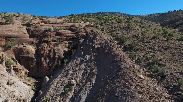 Drone Aerial Footage of rocks and river in Escalante 6