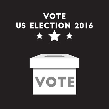 Voting for US election 2016 design cartoon and flat illustration election ballot boxes
