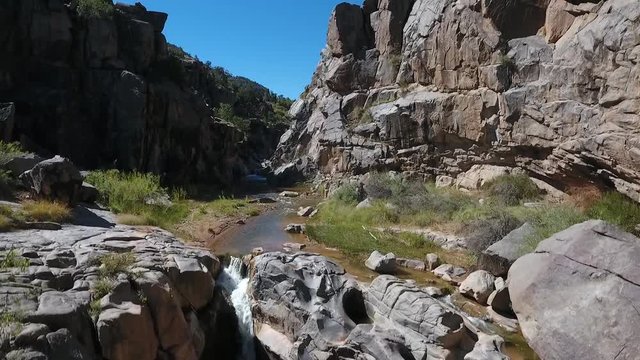 Drone Aerial Footage of rocks and river in Escalante 2