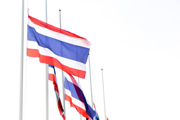 Thai flag was lowered to half-mast