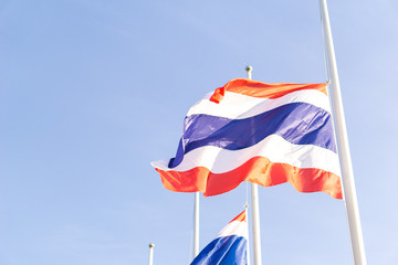 Thai flag was lowered to half-mast