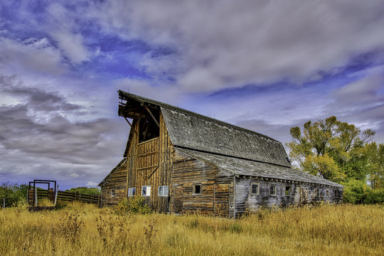A large old barn in Teton Valley Idaho.