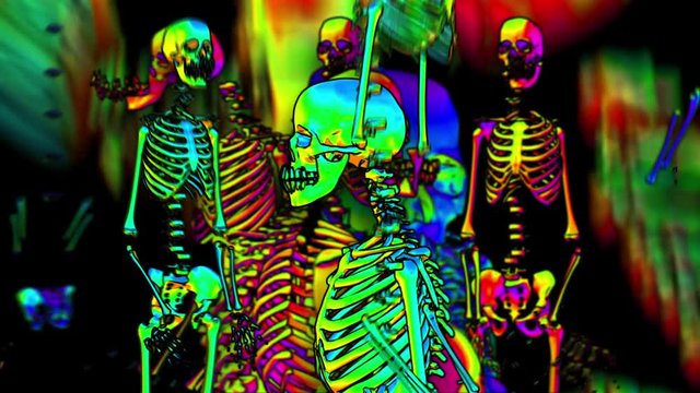 Rainbow colorful skeleton background
