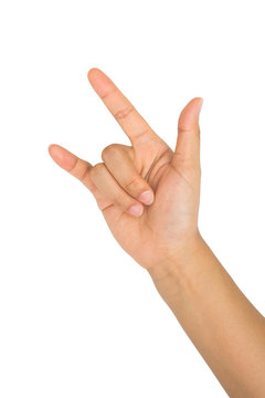 Hand in I love you,Love hand sign,hand language, Isolated on white with clipping path included