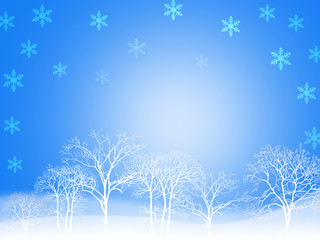 Fototapeta na wymiar クリスマス　雪の結晶　冬景色