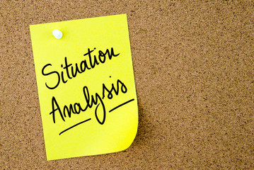 Situation Analysis text written on yellow paper note