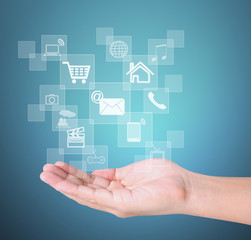  social buttons in hand