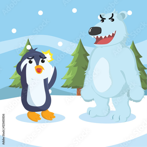 "penguin meet polar bear" Imágenes de archivo y vectores libres de