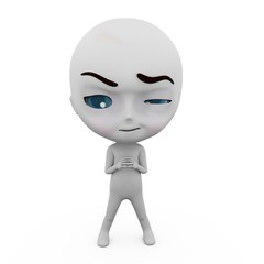 3d people white man gesture