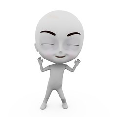 3d people white man gesture