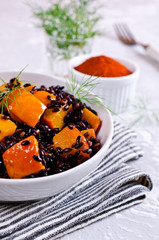 Black rice with pumpkin