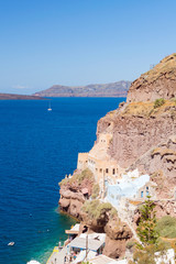 Fototapeta na wymiar Santorini island, Greece. Beautiful landscape with sea view