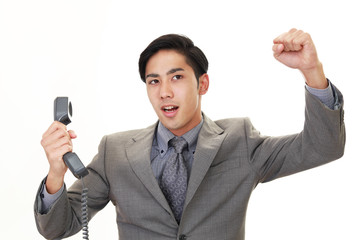 Naklejka premium ガッツポーズのビジネスマン