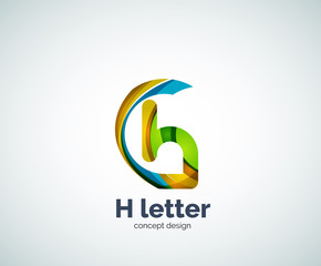 Abstract H geometric letter logo template