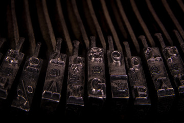 Old typewriter hammers