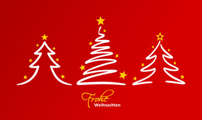 Obraz premium Christmas Trees Silhouettes