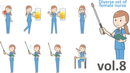 Obraz premium Diverse set of female nurse , EPS10 vector format vol.8
