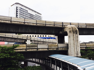 The complex  interchange station between the old skytrain rails