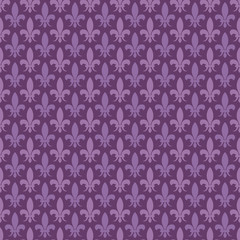 Purple vector fleur de lis seamless pattern © MicroOne