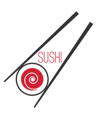 Japanese sushi bar food logo template