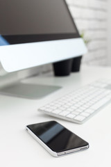 working table with computer