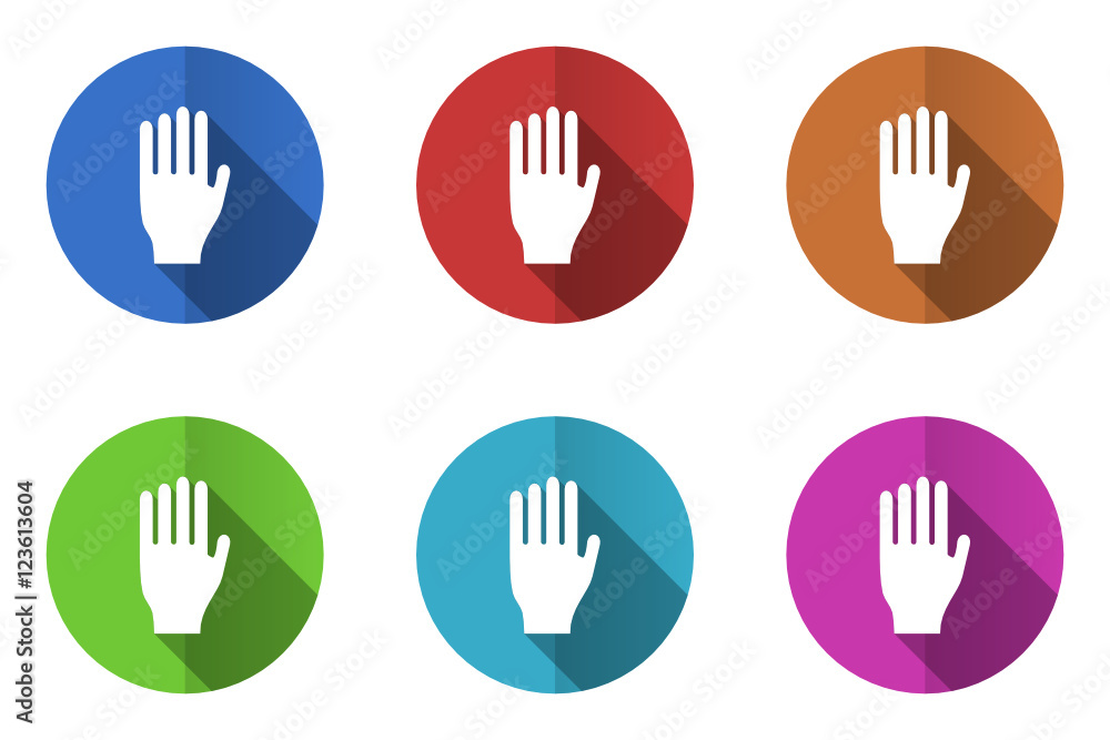 Poster Flat design colorful vector icons