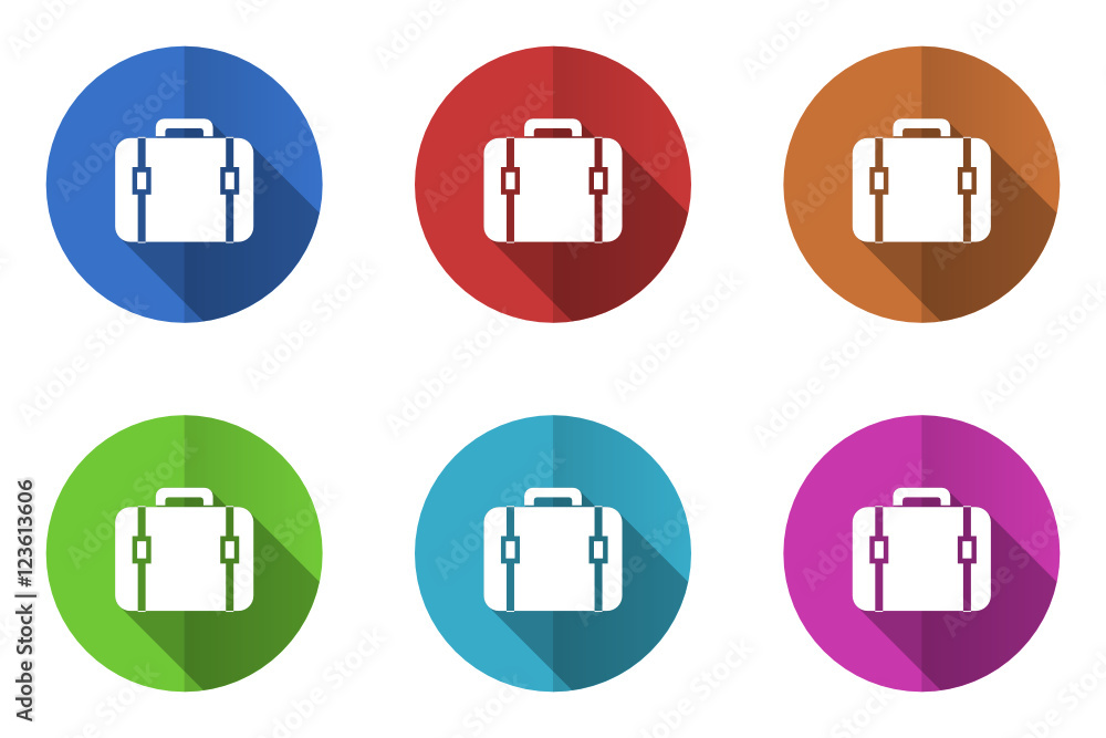 Poster flat design colorful vector icons