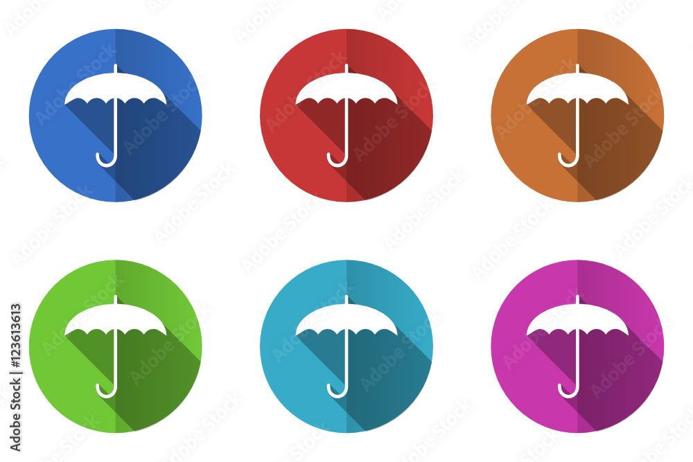 Poster flat design colorful vector icons