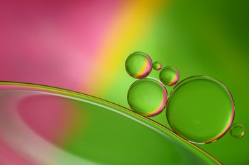 Oil and Water - pink, yellow and green (227)