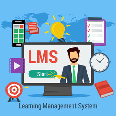 Vector Flat Blue Concept of LMS