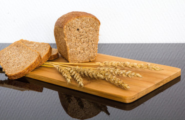 fresh bread on the wooden board
