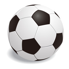 Soccer ball on white background vector illustration.