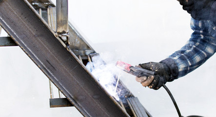 The process of welding metal armature