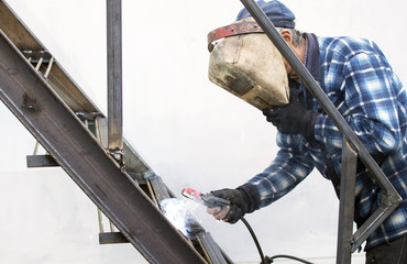 The process of welding metal armature