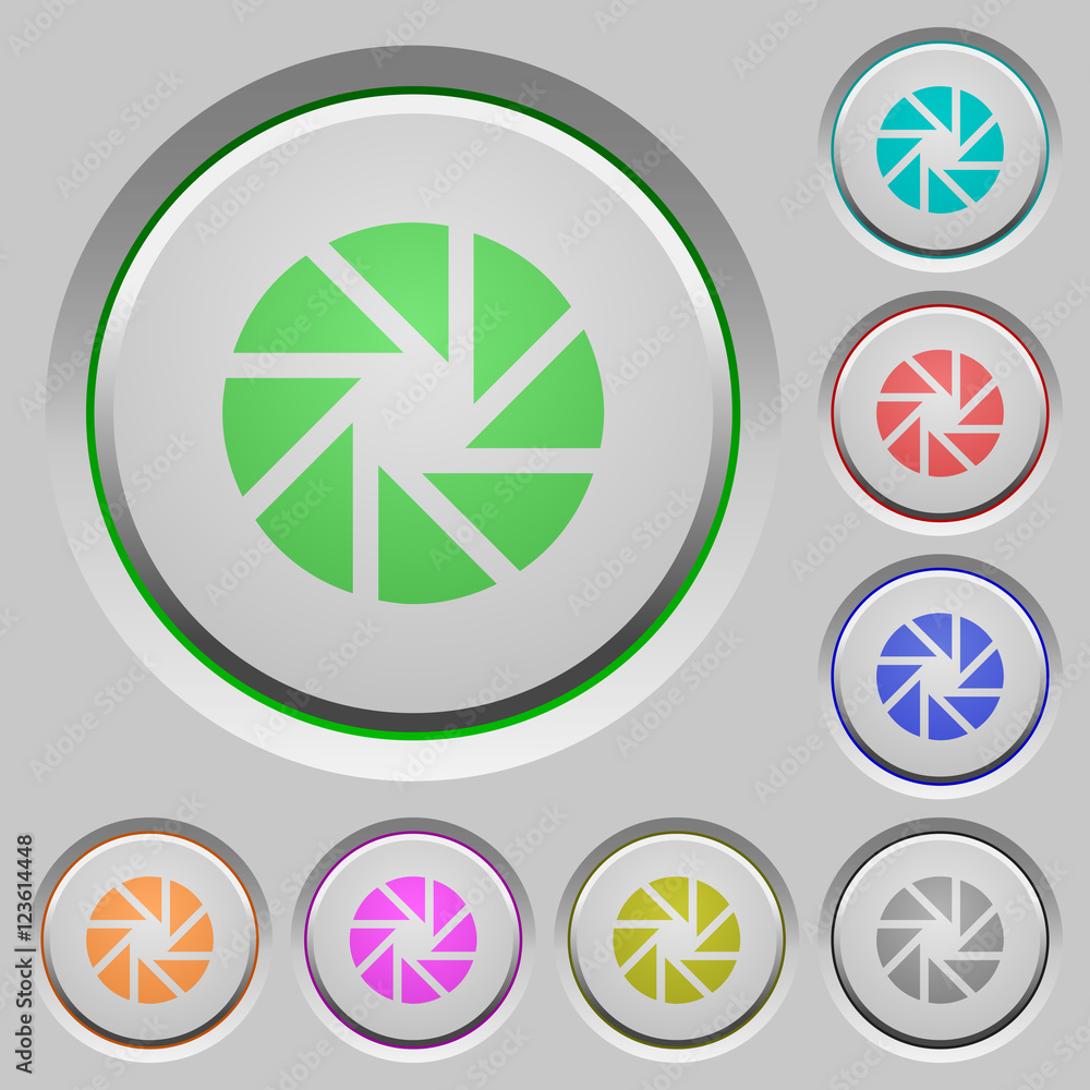 Poster aperture push buttons