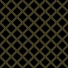 Geometric abstract vector pattern with golden lines. Seamless modern background