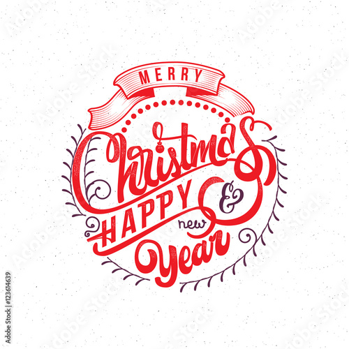 "Merry christmas and happy new year 2017 hand-lettering 