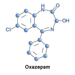 Oxazepam is a short-to-intermediate-acting benzodiazepine. Oxazepam is used for the treatment of anxiety and insomnia and in the control of symptoms of alcohol withdrawal.