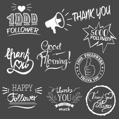 Fototapeta premium Set of vintage Thank you badges, labels