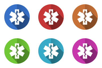 Obraz premium Flat design colorful hospital vector icons