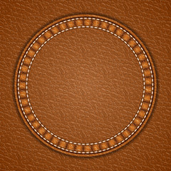 Leather round patch