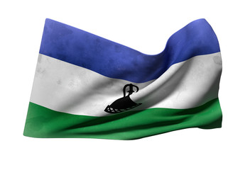 Kingdom of Lesotho flag waving