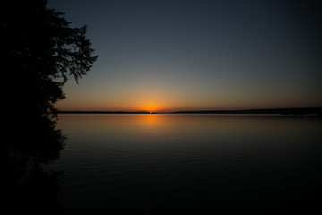 Sunset over a lakein Ontario Canada