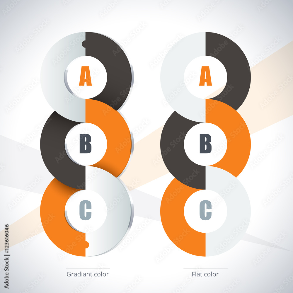 Poster infographics options banner with 3-part process. can be used for